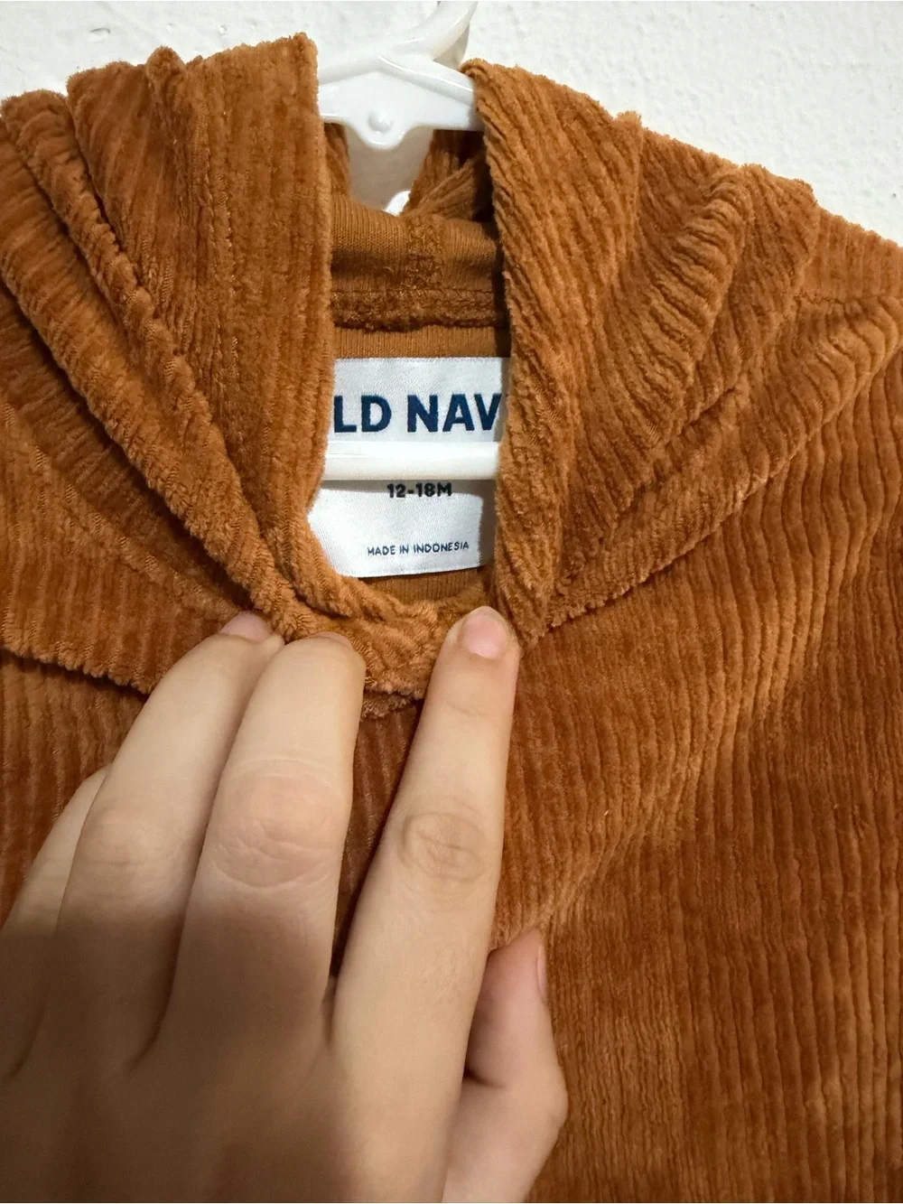 Old Navy Corduroy Hoodie in Rust
